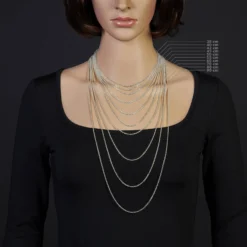 2,3mm Kette Collier Rundankerkette aus 750 Gold Weißgold massiv, 38cm
