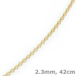 2,3mm Kette Collier Rundankerkette aus 750 Gold Gelbgold, 42cm
