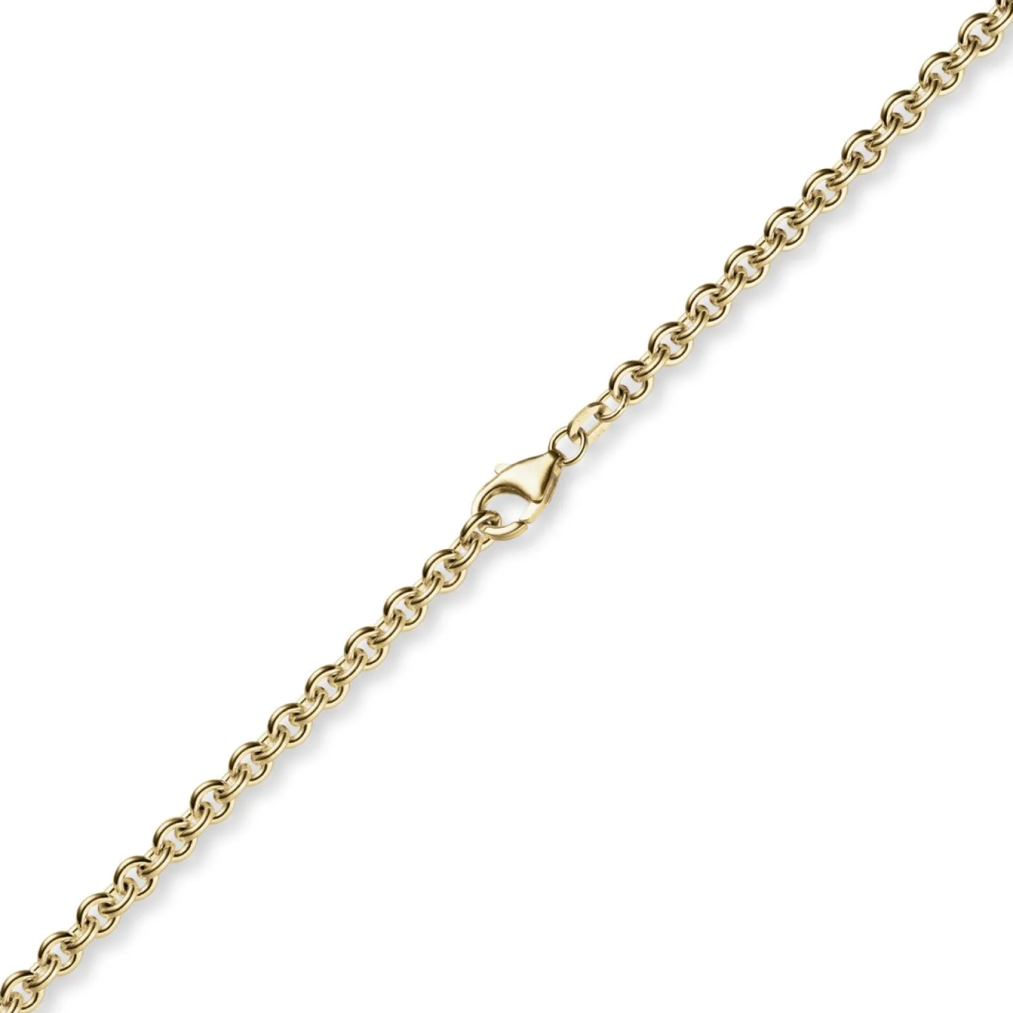 4,6mm Kette Collier Rundankerkette aus 585 Gold Gelbgold, 60cm Unisex