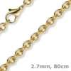 2,7mm Kette Collier Rundankerkette aus 585 Gold Gelbgold, 80cm Unisex