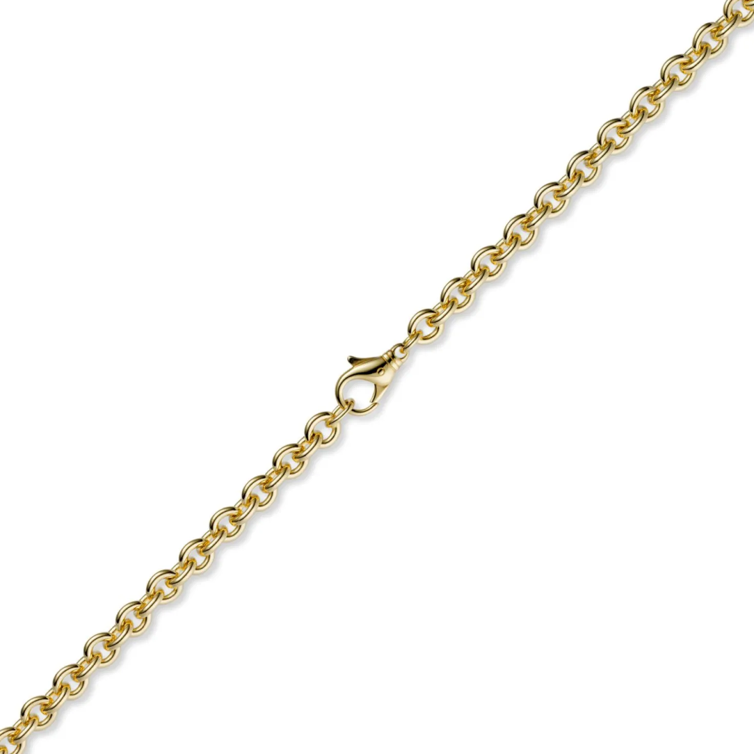 2,7mm Kette Collier Rundankerkette aus 585 Gold Gelbgold, 80cm Unisex