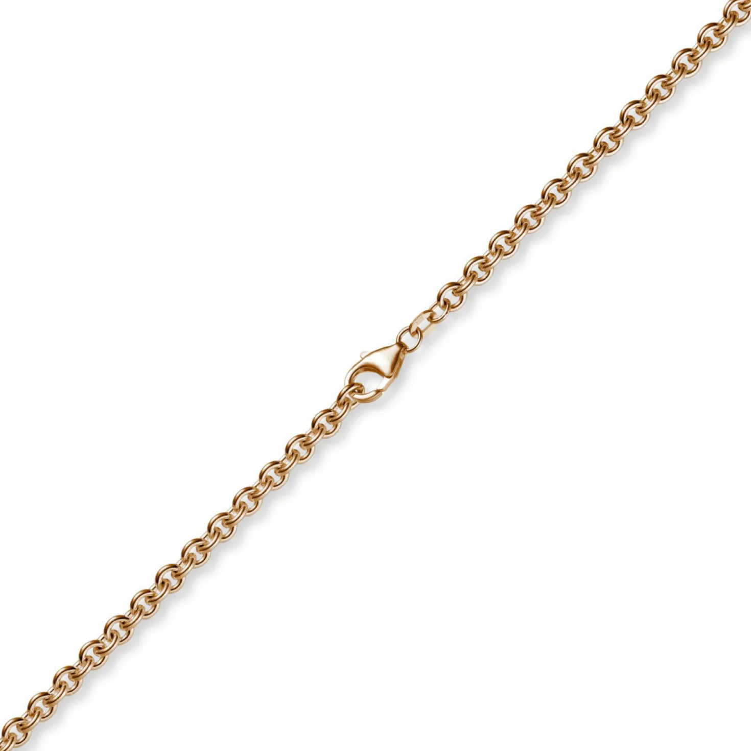 4,6mm Kette Collier Rundankerkette aus 750 Gold Rotgold, 50cm