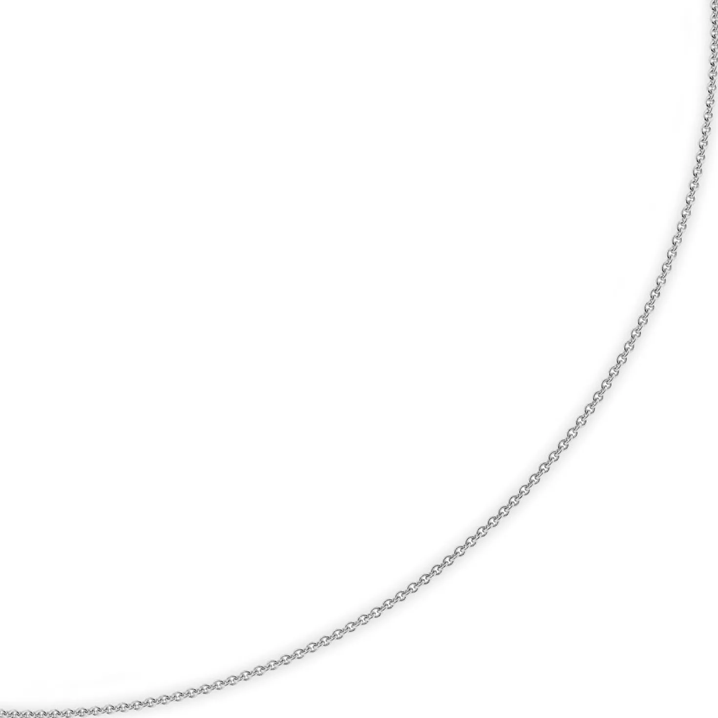 2,3mm Kette Collier Rundankerkette aus 750 Gold Weißgold massiv, 55cm