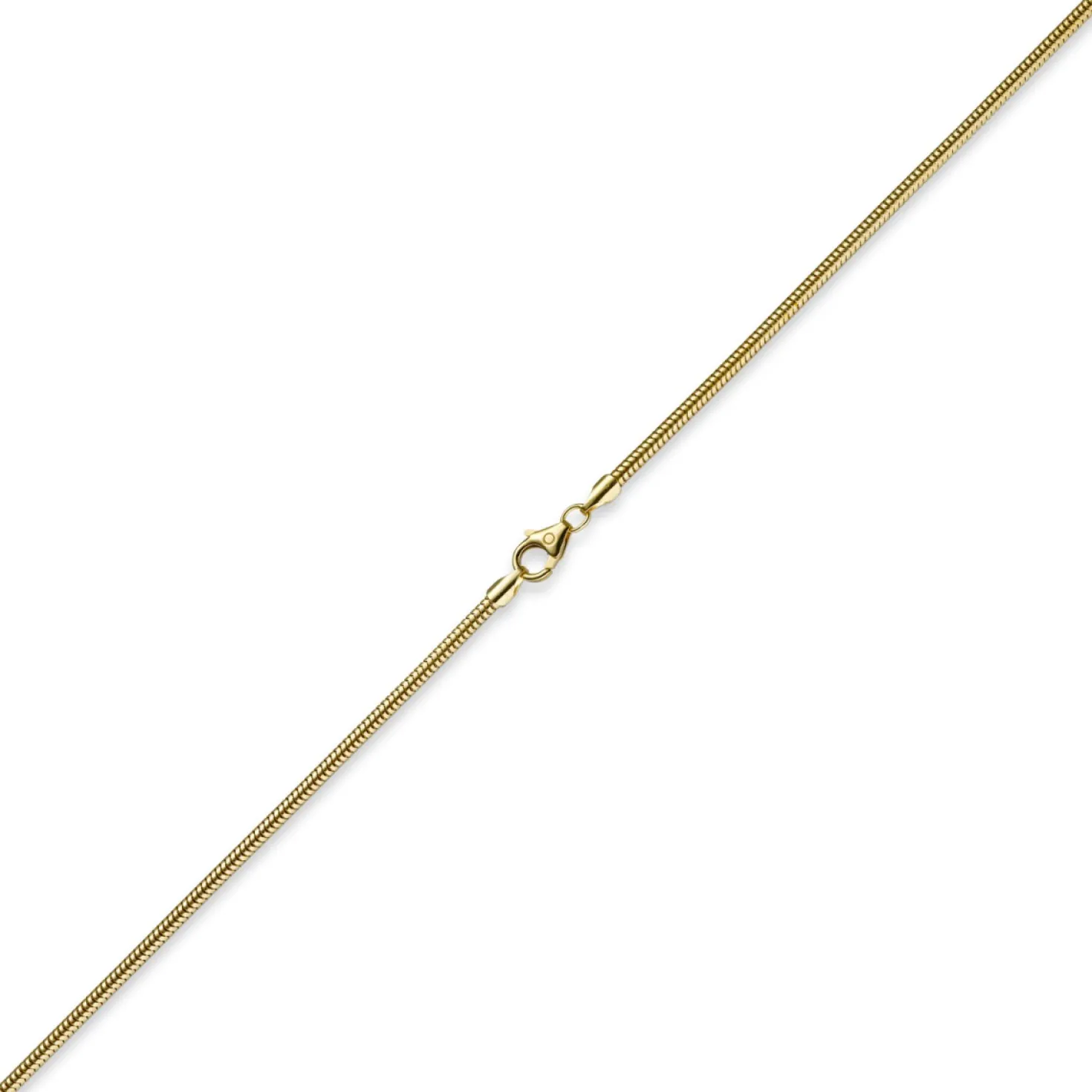 2,5mm Kette Collier Schlangenkette aus 585 Gold Gelbgold, 38cm, Damen