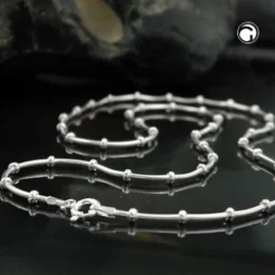 1mm Kette Collier Schlangenkette Halsschmuck, symmetrisch Silber 925, 38cm