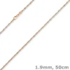 1,9mm Kette Collier Stäbchen-Kugel diamantiert 585 Gold weiß/rot bicolor 50cm