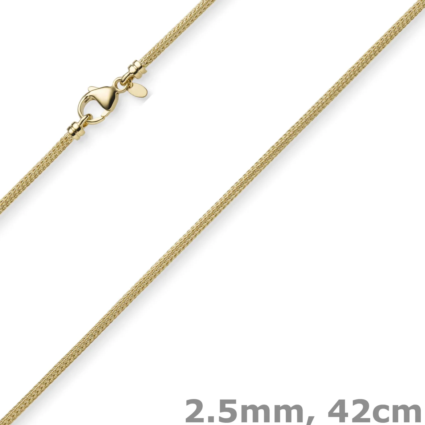 2,5mm Kette Collier Strickkette Halsschmuck aus 750 Gold Gelbgold rund 42cm