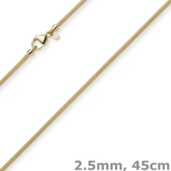 2,5mm Kette Collier Strickkette Halsschmuck aus 750 Gold Gelbgold rund 45cm