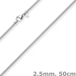 2,5mm Kette Collier Strickkette rund aus 585 Gold Weißgold 50cm