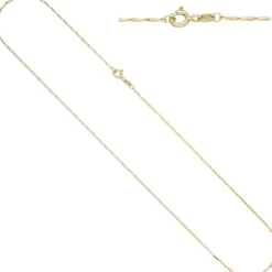 1,2mm Kette Haferkornkette aus 585 Gold Gelbgold Halsschmuck Goldkette, 50cm