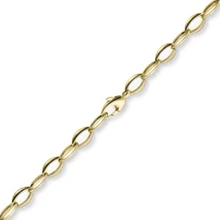 8,5mm Kette Halskette Collier Spitzoval aus 585 Gold Gelbgold 50cm