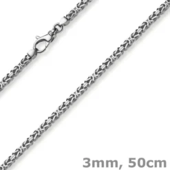 3mm Kette Halskette Königskette aus 750 Gold Weißgold massiv 50cm