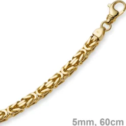 5mm Kette Halskette Königskette aus 585 Gold Gelbgold, 60cm, Herren