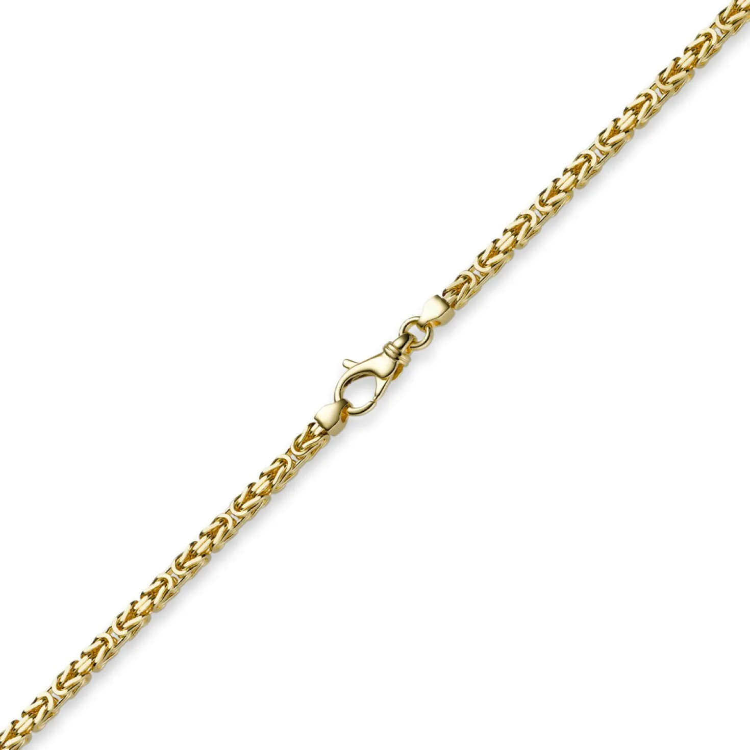 3mm Kette Halskette Königskette aus 750 Gold Gelbgold, 55cm, Unisex
