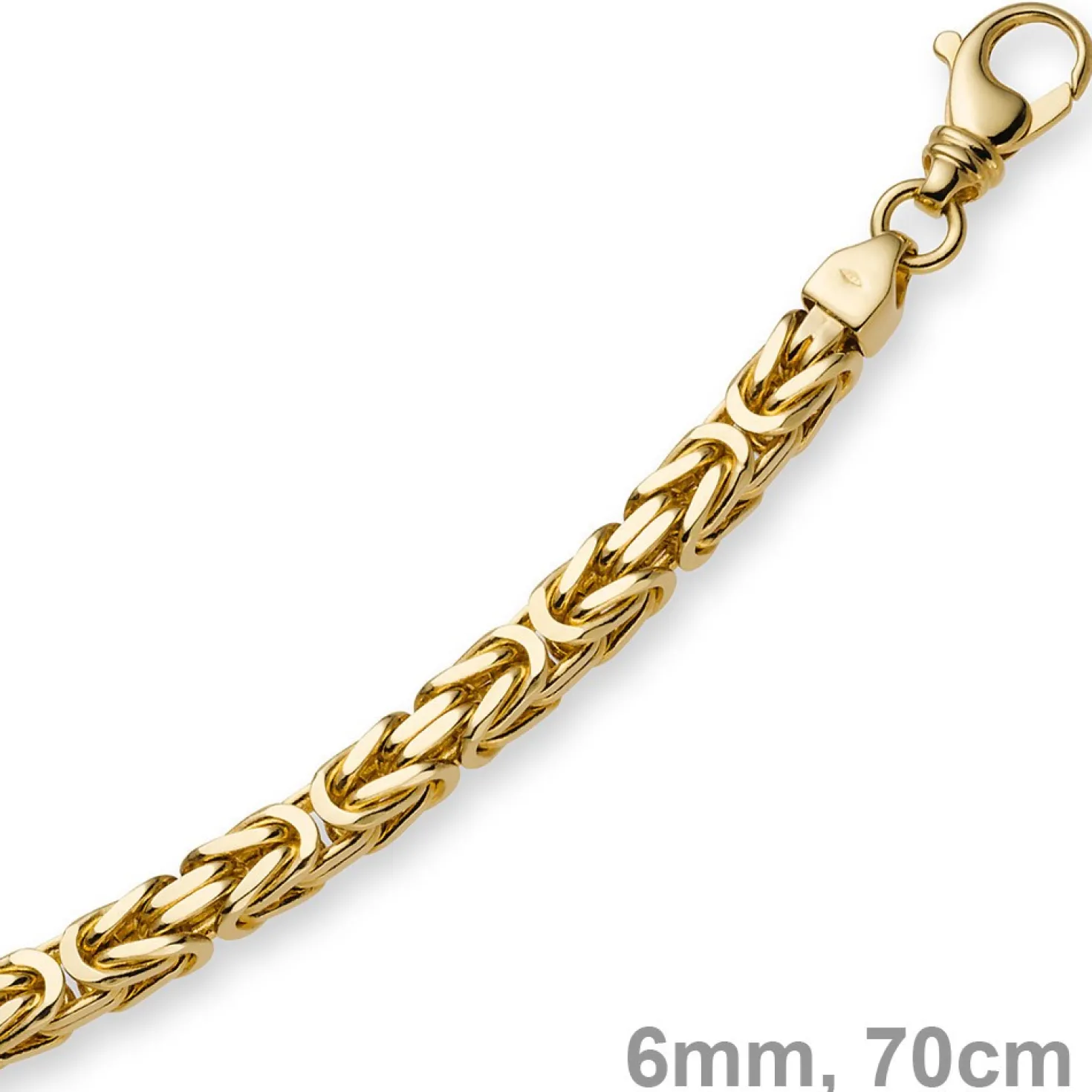 6mm Kette Halskette Königskette aus 585 Gold Gelbgold, 70cm, Herren