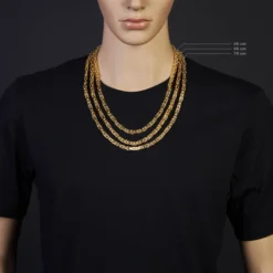 6mm Kette Halskette Königskette aus 585 Gold Gelbgold, 60cm, Herren