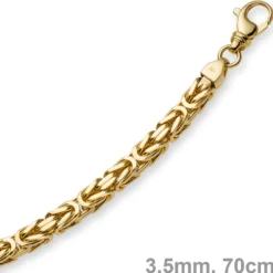 3,5mm Kette Halskette Königskette aus 585 Gold Gelbgold, 70cm, Herren