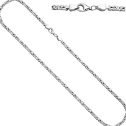 3,1mm Kette Halskette Königskette aus 925 Silber rhodiniert massiv 55cm Herren