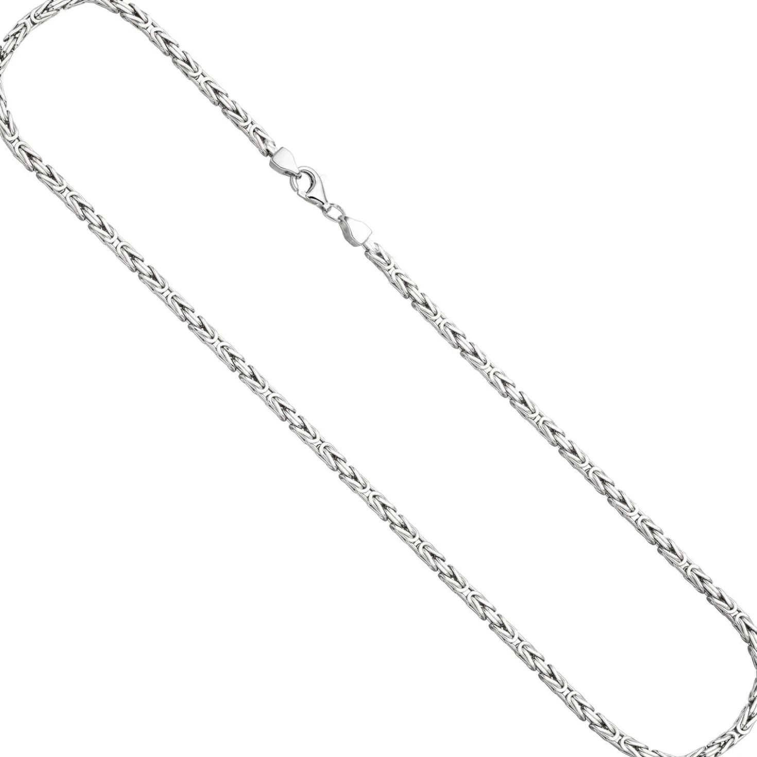 3,1mm Kette Halskette Königskette aus 925 Silber rhodiniert massiv 50cm Herren
