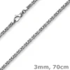3mm Kette Halskette Königskette aus 585 Gold Weißgold massiv 70cm