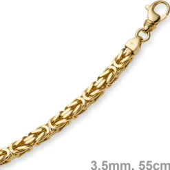 3,5mm Kette Halskette Königskette aus 585 Gold Gelbgold, 55cm, Herren