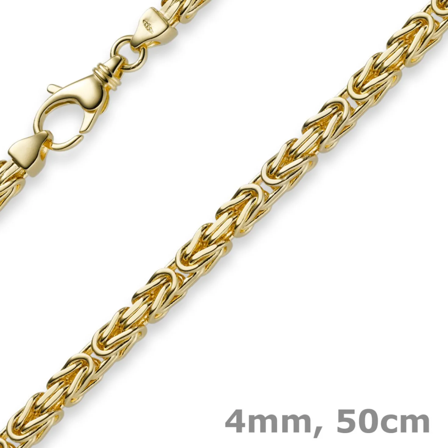 4mm Kette Halskette Königskette aus 585 Gold Gelbgold, 50cm