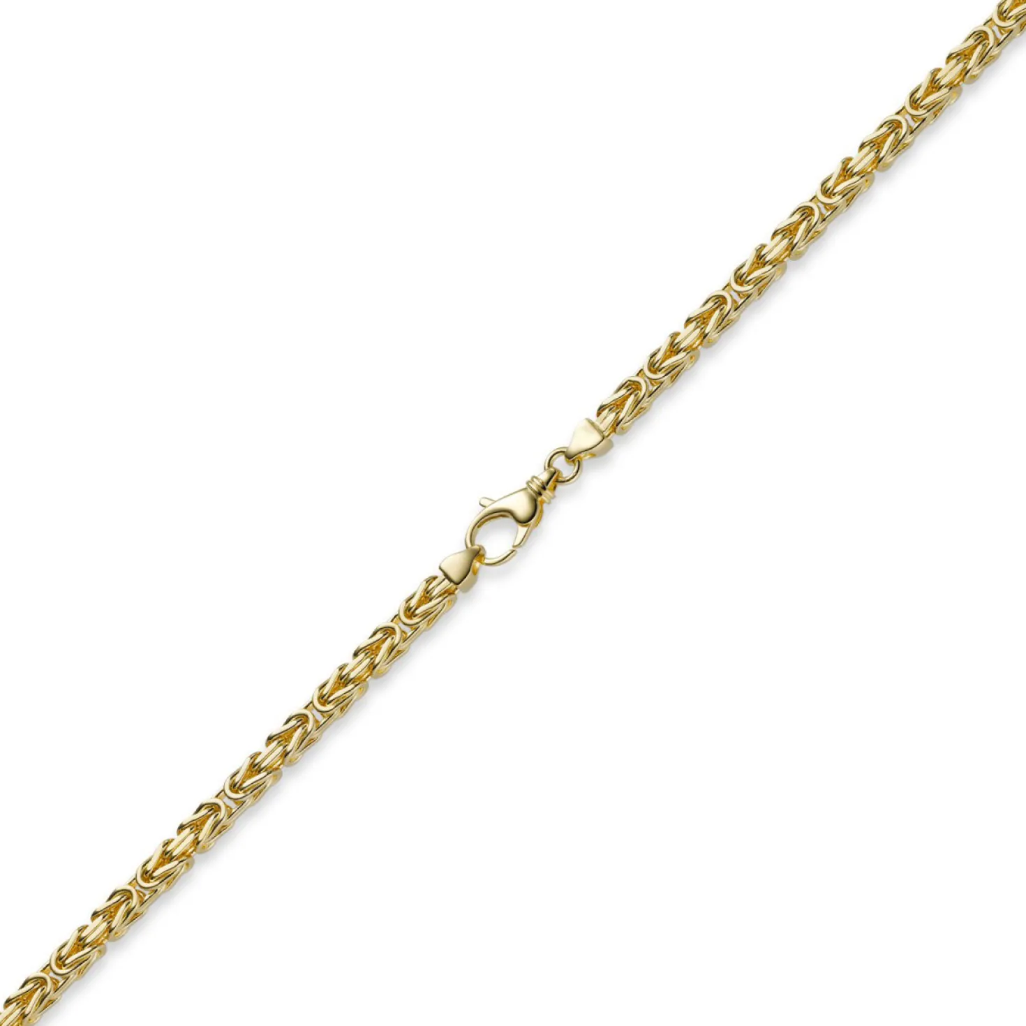 4mm Kette Halskette Königskette aus 750 Gold Gelbgold, 55cm, Herren