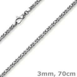 3mm Kette Halskette Königskette aus 750 Gold Weißgold massiv 70cm
