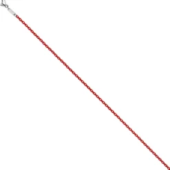1,9mm Kette Rundankerkette aus Edelstahl mit roten Lackierung Halsschmuck, 50cm