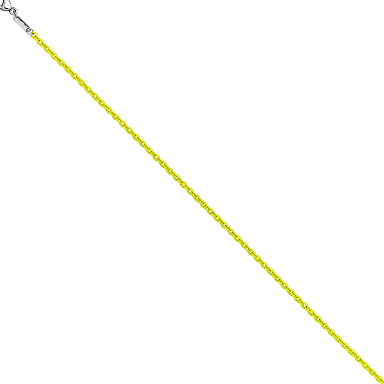 2,1mm Kette Rundankerkette aus Edelstahl mit gelben Lackierung Halsschmuck, 42cm