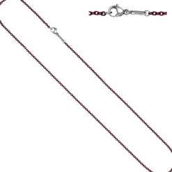 1,9mm Kette Rundankerkette aus Edelstahl dunkelrote Lackierung Halsschmuck, 50cm