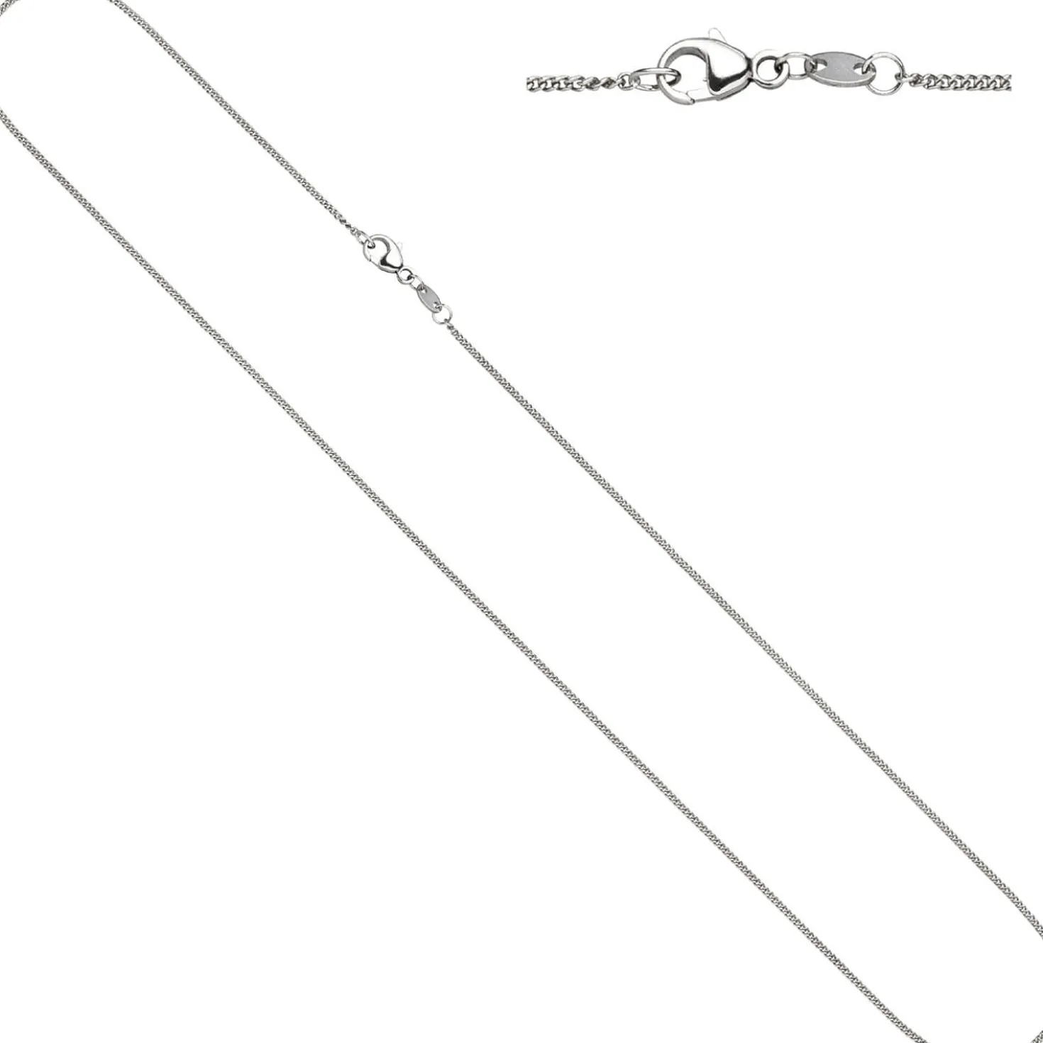 1,2mm Kette Rundpanzerkette aus 950 Platin Halsschmuck, 45cm
