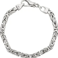 6mm Königsarmband Armkette Armschmuck 925 Silber rhodiniert massiv Herren 23cm