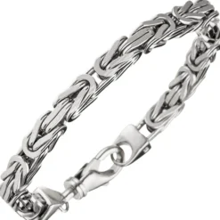 6mm Königsarmband Armkette Armschmuck 925 Silber rhodiniert massiv Herren 23cm
