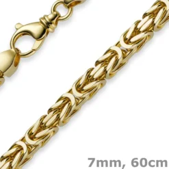 7mm Königskette aus 750 Gold Gelbgold Kette Halskette 60cm Herren
