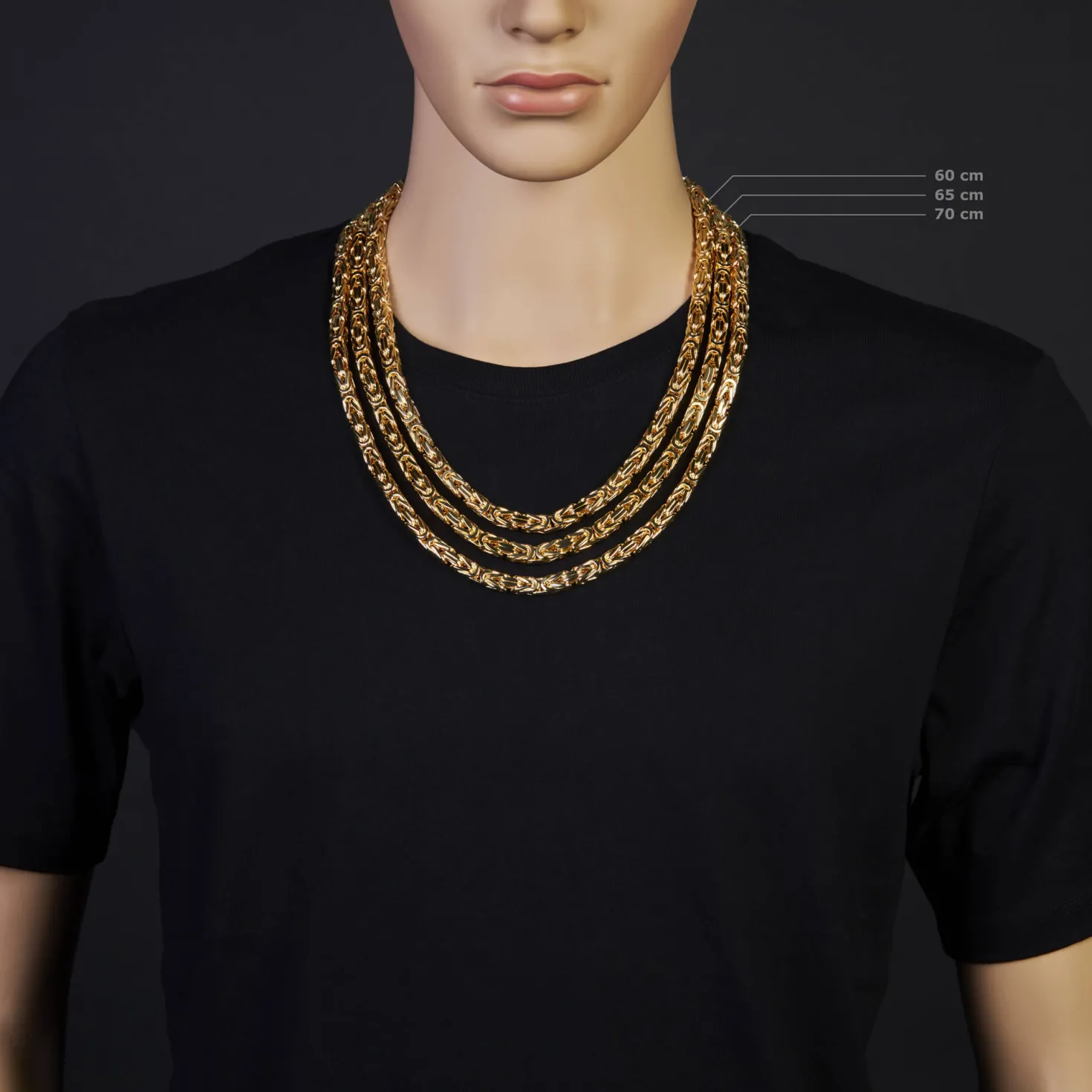 7mm Königskette aus 585 Gold Gelbgold Kette Halskette 60cm Herren