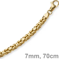 7mm Königskette aus 585 Gold Gelbgold Kette Halskette 70cm Herren