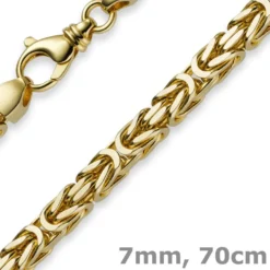 7mm Königskette aus 585 Gold Gelbgold Kette Halskette 70cm Herren