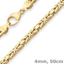 4mm Königskette Goldkette Collier Halskette aus 585 Gold Gelbgold 50cm