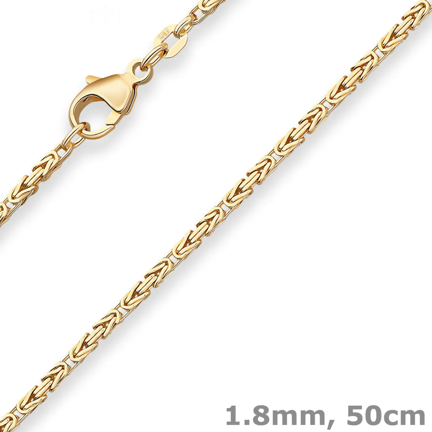 1,8mm Königskette Goldkette Collier Halskette aus 333 Gold Gelbgold 50cm