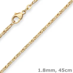 1,8mm Königskette Goldkette Collier Halskette aus 333 Gold Gelbgold 45cm