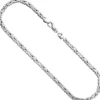 6mm Königskette Halskette Collier aus echtem 925 Silber rhodiniert massiv 60cm