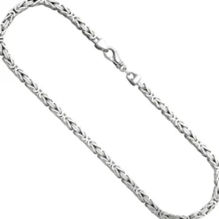 6mm Königskette Halskette Collier aus echtem 925 Silber rhodiniert massiv 60cm