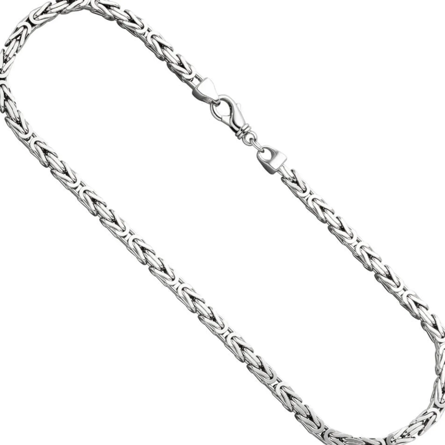 6mm Königskette Halskette Collier aus echtem 925 Silber rhodiniert massiv 60cm