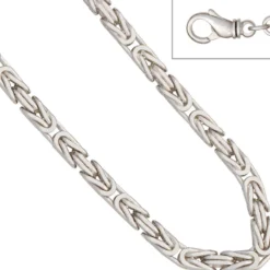 6mm Königskette Halskette Collier aus echtem 925 Silber rhodiniert massiv 60cm