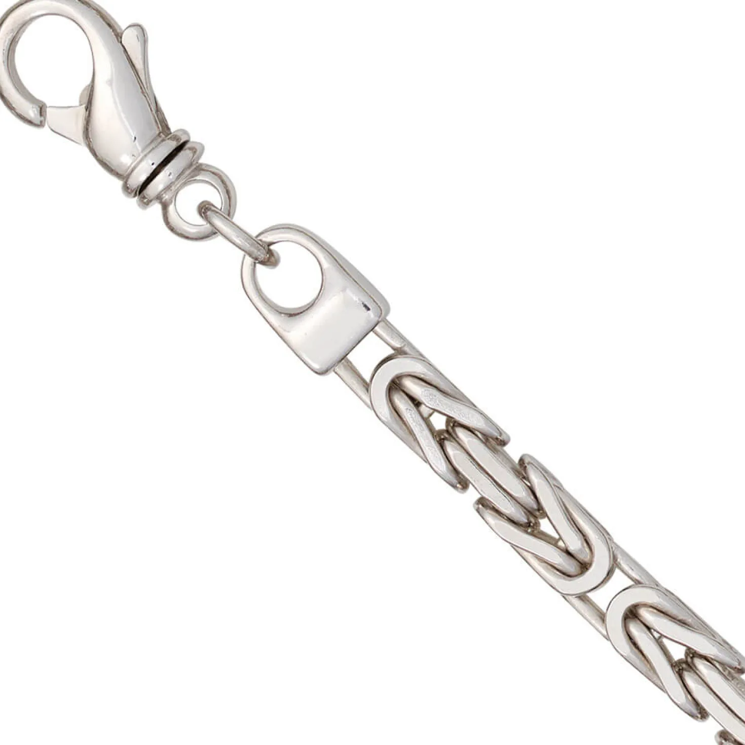 6mm Königskette Halskette Collier aus echtem 925 Silber rhodiniert massiv 60cm