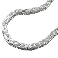 5mm Königskette Halskette Collier diamantiert aus 925 Silber 80cm Herren