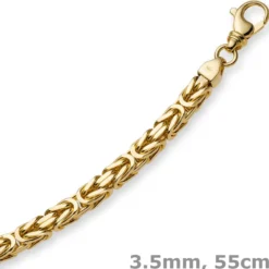 3,5mm Königskette Halskette Kette aus 750 Gold Gelbgold, 55cm, Herren