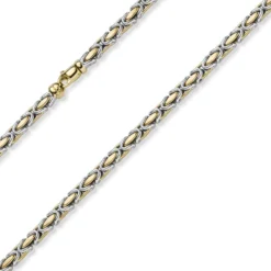 4,5mm Königskette Halskette Kette aus 585 Gold gelb/weiß bicolor 45cm Unisex