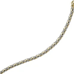 4,5mm Königskette Halskette Kette aus 585 Gold gelb/weiß bicolor 50cm Unisex